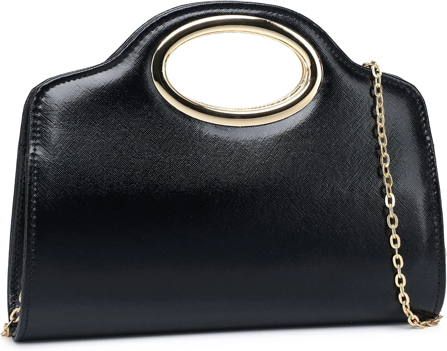 Top Metal Handle Clutch Bags for Women, Evening Handbag Shoulder Crossbody Purse with Chain