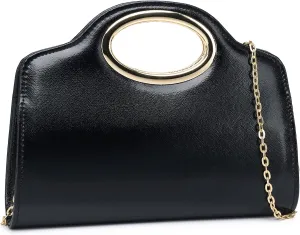 Top Metal Handle Clutch Bags for Women, Evening Handbag Shoulder Crossbody Purse with Chain