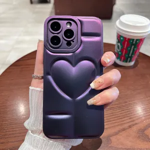 TOPSKY Compatible with iPhone 11 Pro Max Case for Women Girls 6.5" 2019, Luxury Stylish 3D Love Heart Pattern, Built-in Camera Lens Protector Slim Shockproof Full Body Protecive Phone Cover, Purple