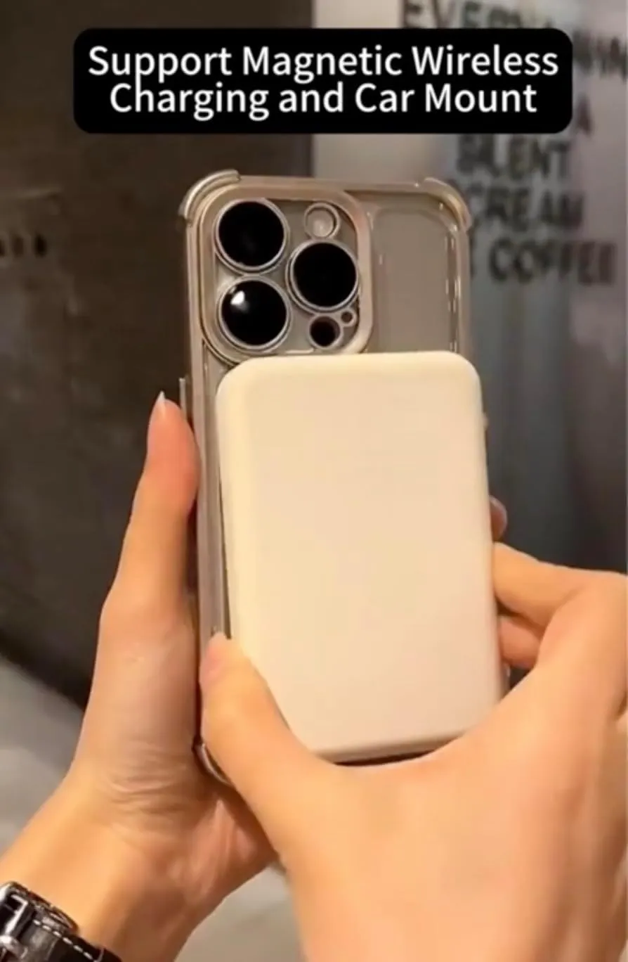 Translucent Electroplated Magnetic Anti Drop Airbag iPhone Case with Invisible Ring Holder Compatible iPhone 15 Pro Max Four Corners Shockproof(Green)