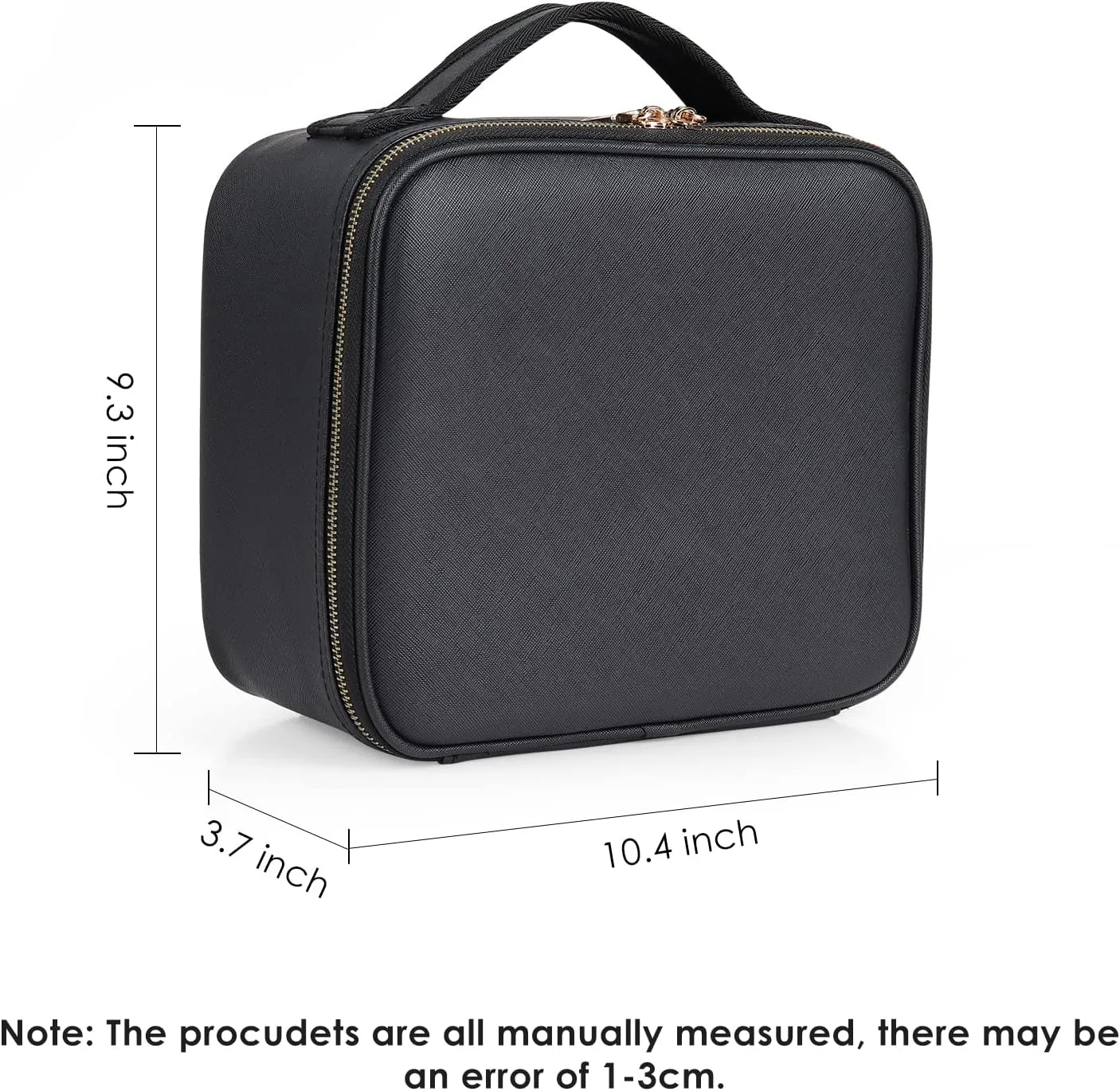 Travel Makeup Bag with Adjustable Dividers, Cosmetic Train Storage Case Organizer for Professional Cosmetic Brushes