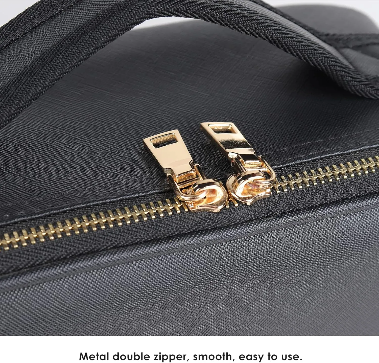 Travel Makeup Bag with Adjustable Dividers, Cosmetic Train Storage Case Organizer for Professional Cosmetic Brushes