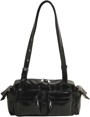 Trendy Shoulder Bags Women 2025 Spring Retro Top Handle Bag Boston Underarm Handbag Satchel Multi-Pockets Purse