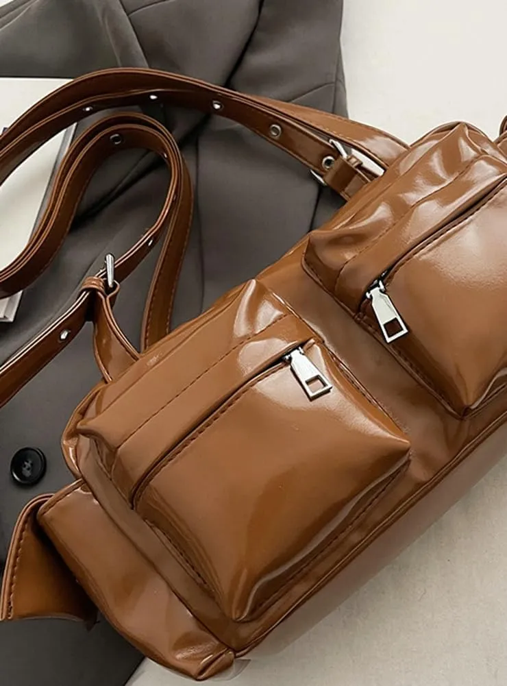 Trendy Shoulder Bags Women 2025 Spring Retro Top Handle Bag Boston Underarm Handbag Satchel Multi-Pockets Purse