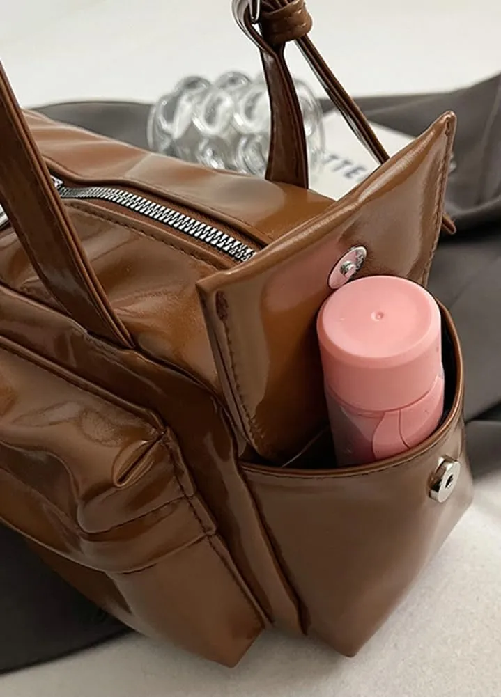 Trendy Shoulder Bags Women 2025 Spring Retro Top Handle Bag Boston Underarm Handbag Satchel Multi-Pockets Purse
