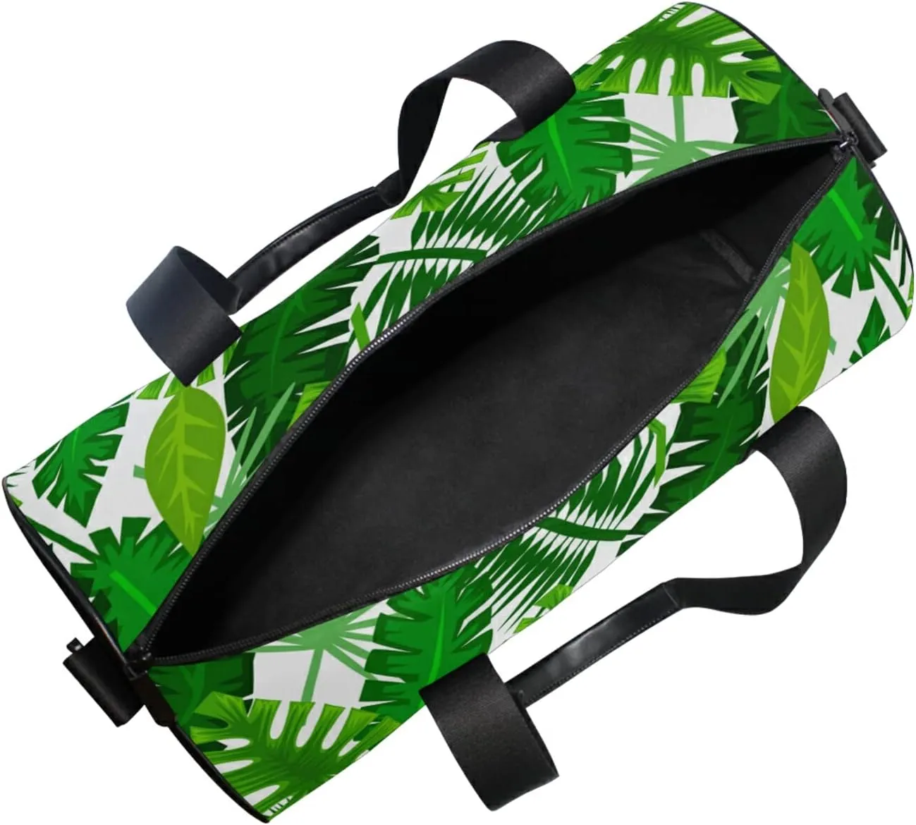 Tropical Leaves Duffel Bag,Canvas Travel Bag for Gym Sports and Overnight