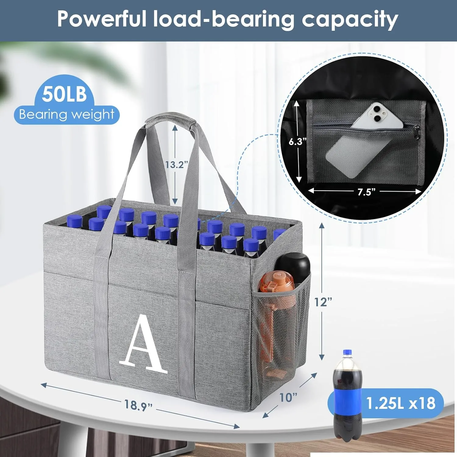 TRSODD Mothers Day Gifts for Mom from Daughter Son New Mom Birthday Gifts for Women Reusable Grocery Bags Foldable Extra Large Utility Tote Bag