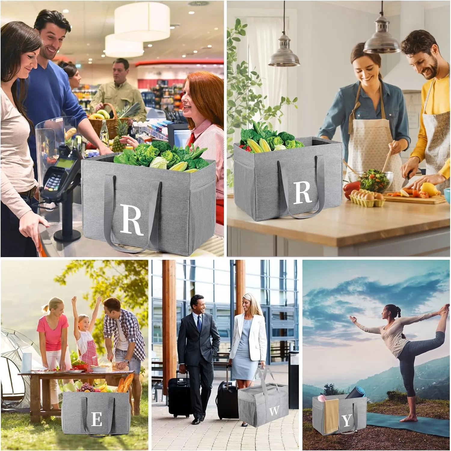 TRSODD Mothers Day Gifts for Mom from Daughter Son New Mom Birthday Gifts for Women Reusable Grocery Bags Foldable Extra Large Utility Tote Bag