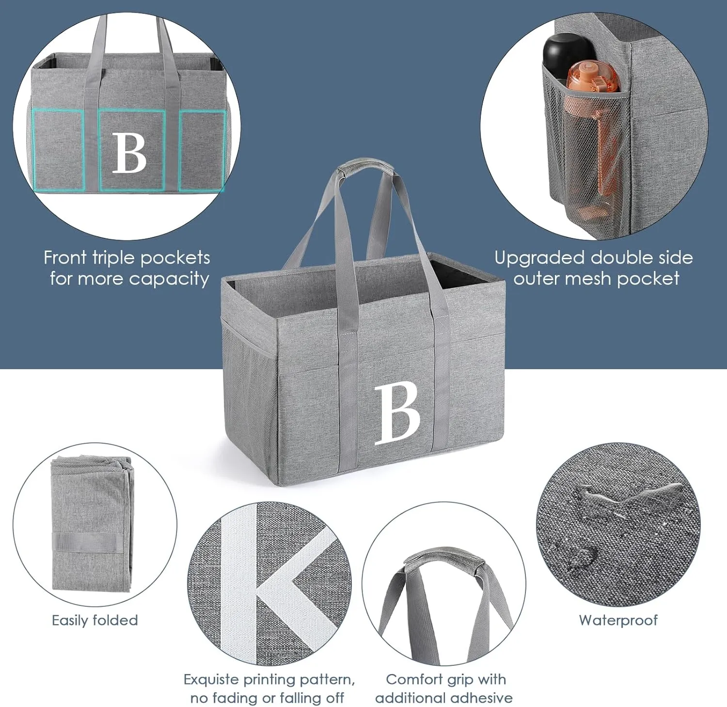 TRSODD Mothers Day Gifts for Mom from Daughter Son New Mom Birthday Gifts for Women Reusable Grocery Bags Foldable Extra Large Utility Tote Bag