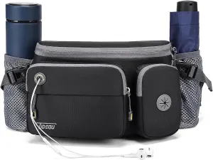 TUDEQU Waist Bag for Men, Mens Fanny Pack Crossbody, Large Fanny Pack for Men with Water Bottle Holders, Hiking Waist Pack