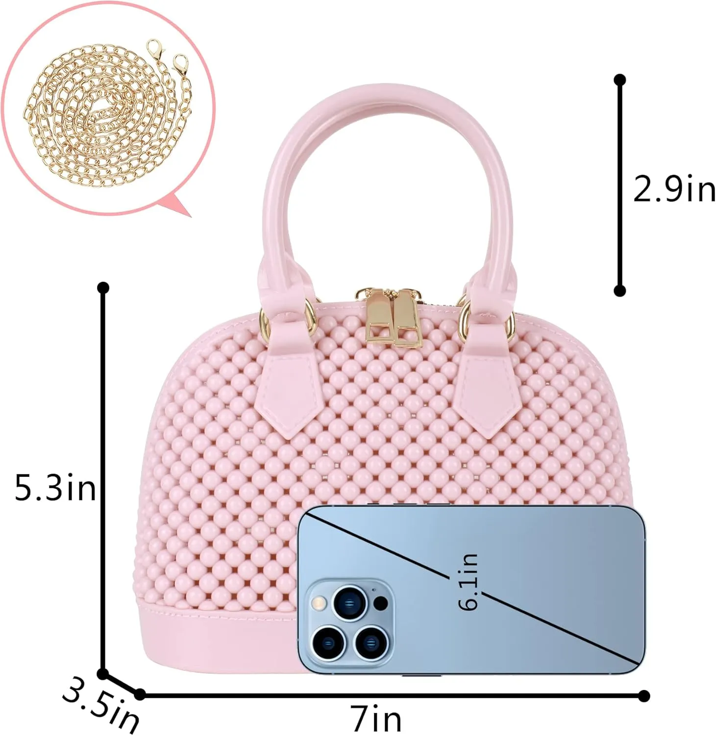 U Scinan Patent Leather Top Handle Tote Bag Mini Zip Around Dome Shoulder Bag Shell Shape Cross Body Handbag Purse Satchel