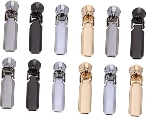 ULDIGI Complete Zipper Repair Kit 12pcs Metal Zipper Pulls for Clothing Easy Replacement for Backpack Jacket