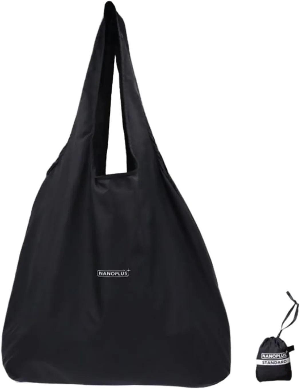 Ultimate Packable Travel Tote Bag - Reusable Shopping Bag - Compact & Portable & Lightweight (Black, XX-Large)