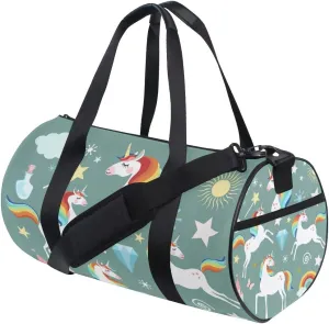 Unicorn Duffel Bag,Canvas Travel Bag for Gym Sports and Overnight