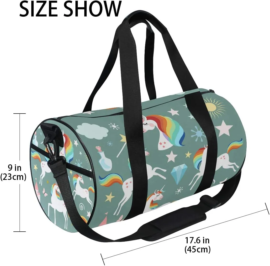 Unicorn Duffel Bag,Canvas Travel Bag for Gym Sports and Overnight