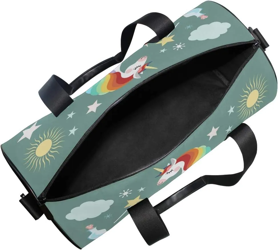 Unicorn Duffel Bag,Canvas Travel Bag for Gym Sports and Overnight