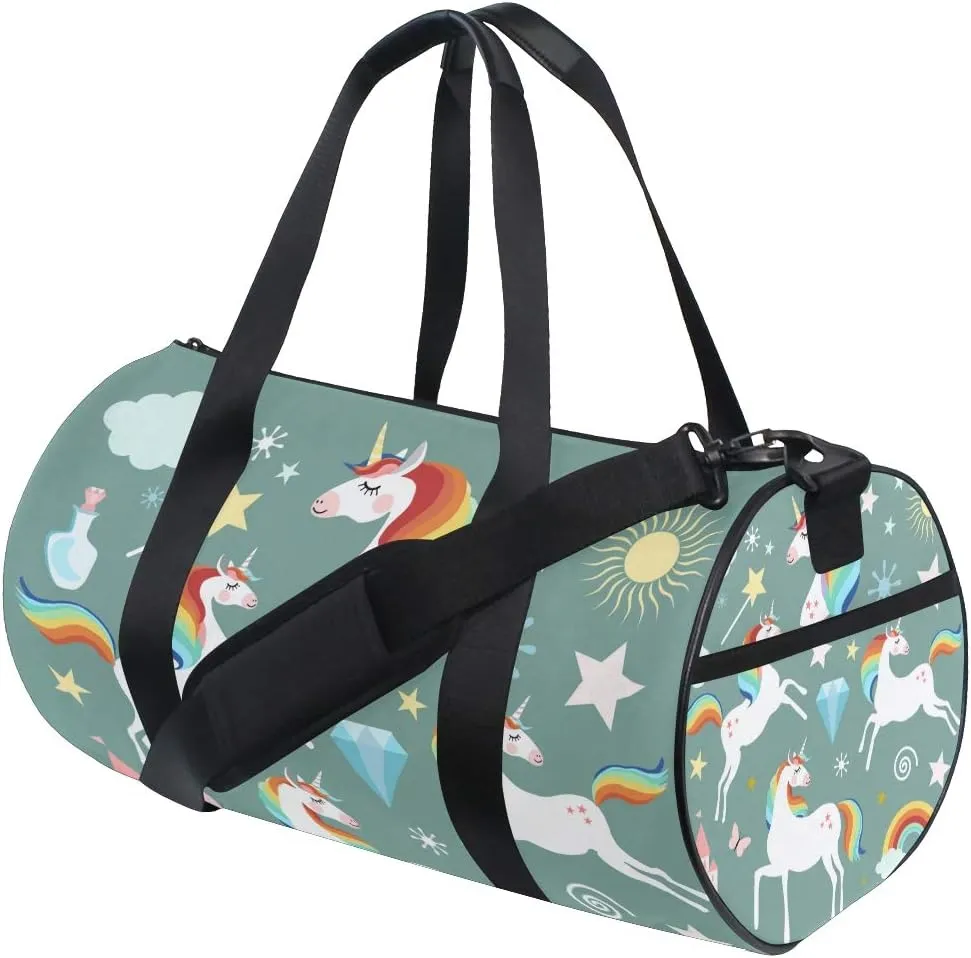 Unicorn Duffel Bag,Canvas Travel Bag for Gym Sports and Overnight