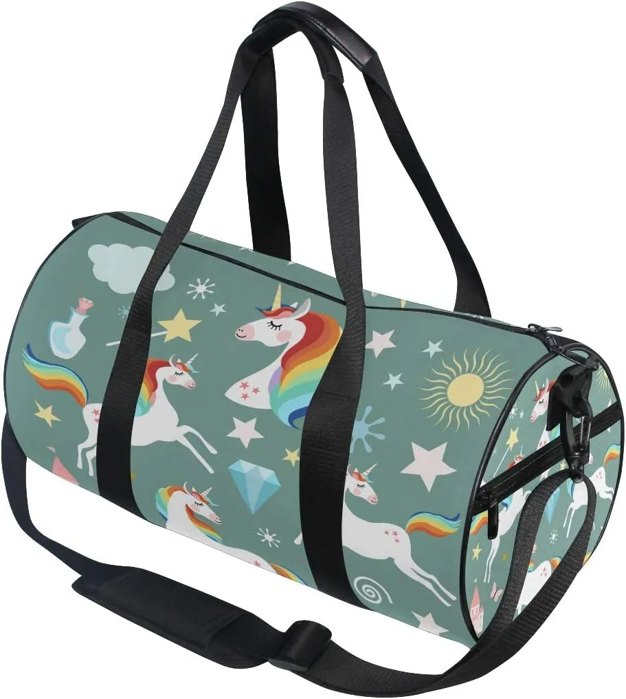 Unicorn Duffel Bag,Canvas Travel Bag for Gym Sports and Overnight