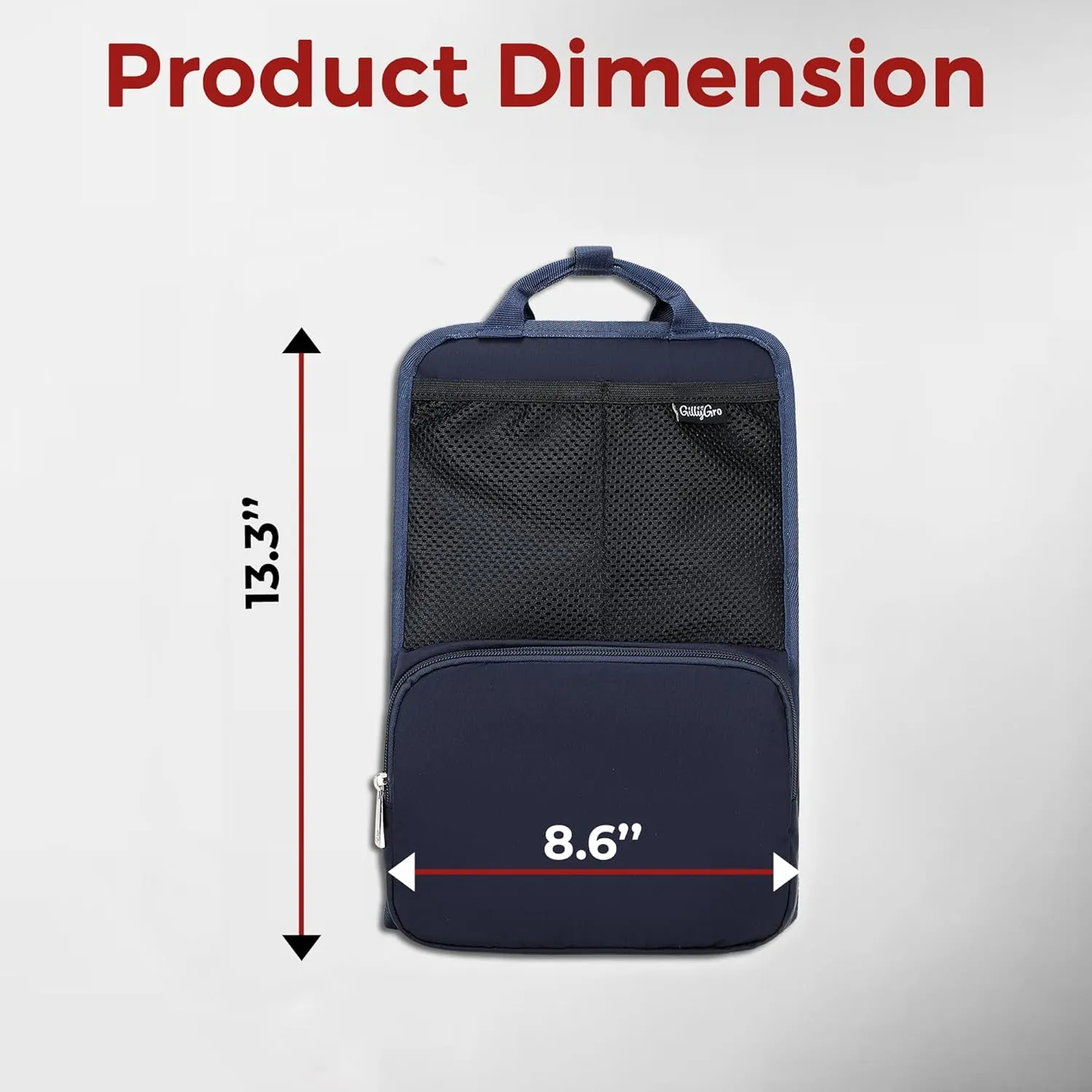 Unisex Foldable Vertical Backpack Organizer Insert for Tote Bag, Carry On, Picnic, Camping - 10 Pockets & Handle