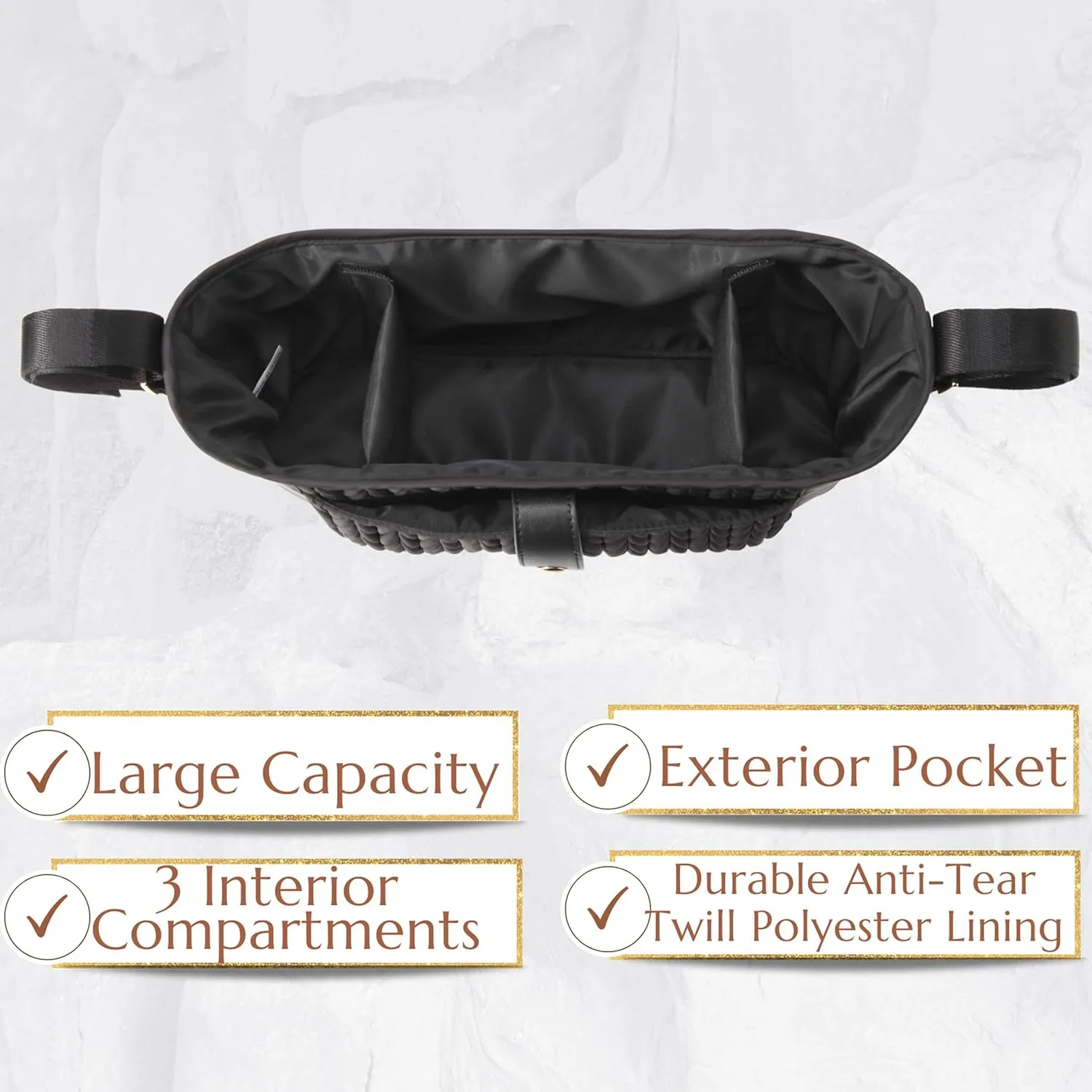Universal Baby Stroller Organizer,Diaper Caddy Organizer with Adjustable Straps to Fits Nearly Any Strollers