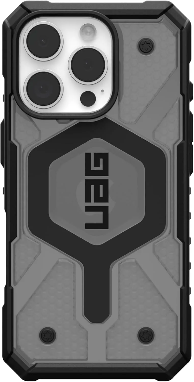 URBAN ARMOR GEAR UAG Designed for iPhone 16 Pro Case 6.3" Pathfinder Clear - Compatible with MagSafe Charging Rugged Shockproof Anti-Slip Military Grade Protective Cover, Ash