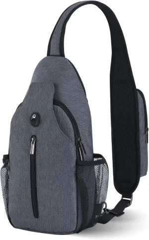 VADOO Sling Backpack with RFID Blocking and Phone Holder on Strap for Men Women Crossbody Chest Bag for Travel Hiking