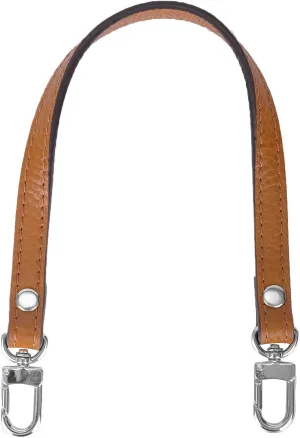 VanEnjoy 26 Inch Full Grain Leather Replacement Hand Strap for Handbag Shoulder Bag Purse(Brown-Silver Lock)