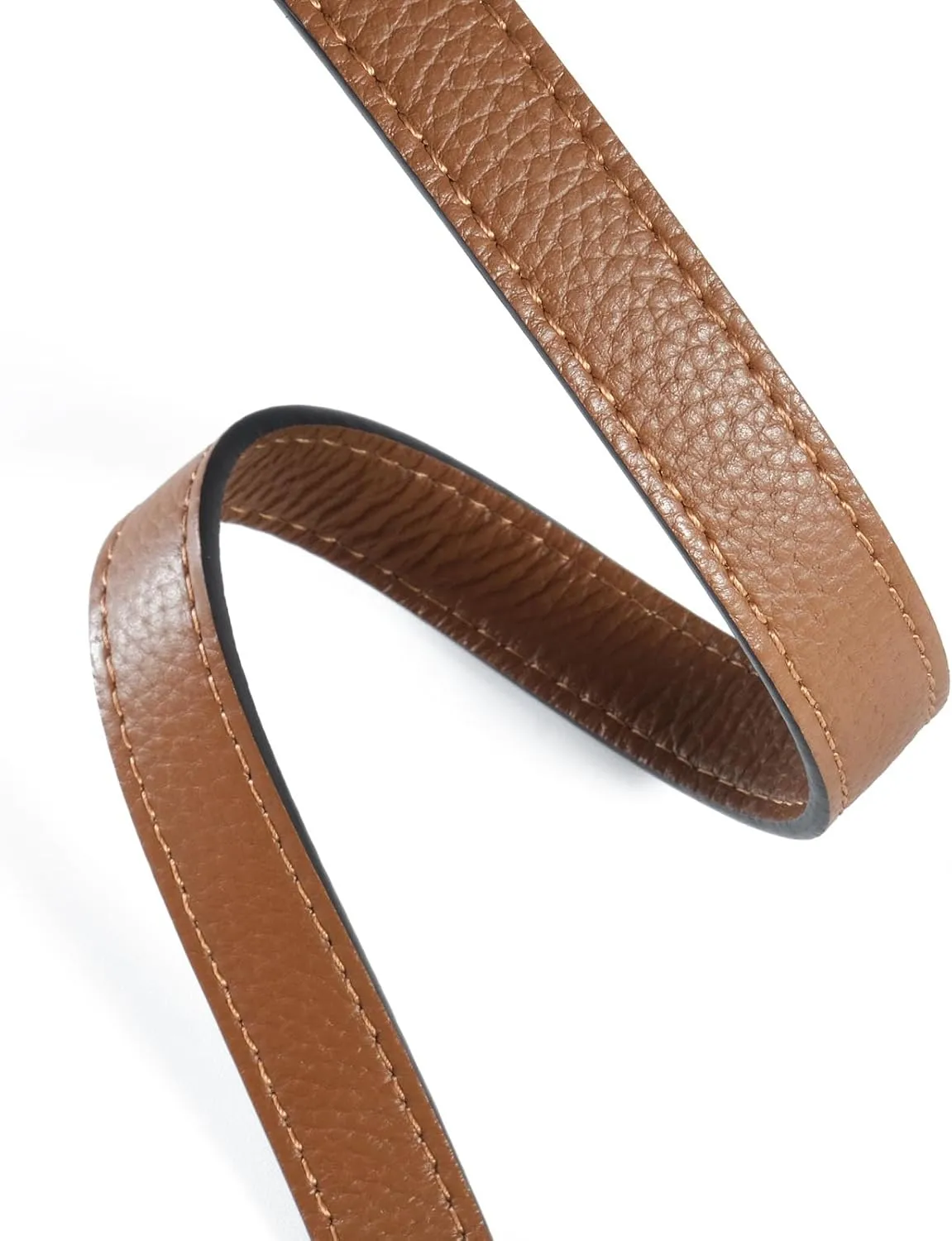 VanEnjoy 26 Inch Full Grain Leather Replacement Hand Strap for Handbag Shoulder Bag Purse(Brown-Silver Lock)