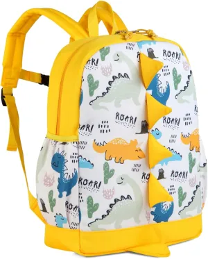 VASCHY Dinosaur Toddler Backpack, Cute Little Boys Girls Kids Schoolbag Bookbag w Chest Strap