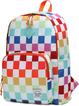 VASCHY School Backpack, Ultra Lightweight Travel Backpack for Women Schoolbag Bookbag for Kids Teen Boys Girls Multicolor