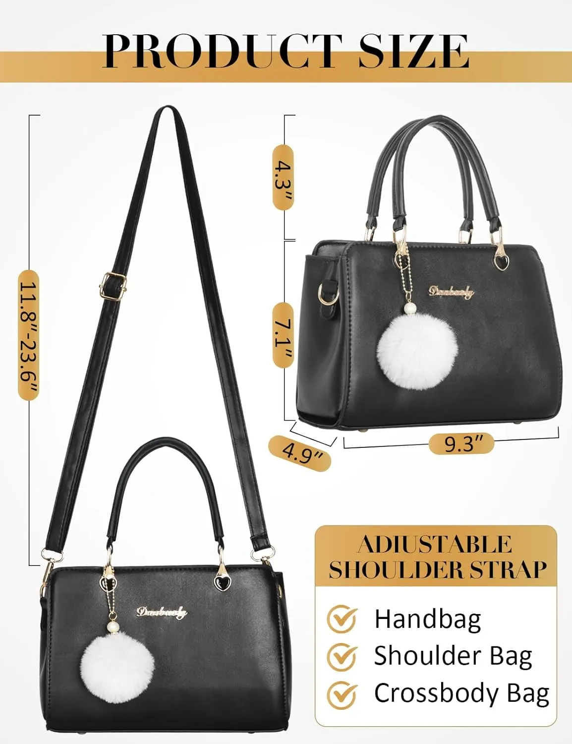 Vegan Leather Shoulder Bags with Zipper Trendy Classic Purses for Women Casual Tote Handbags