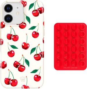 VELVET CAVIAR MagSafe Suction Phone Mount   iPhone 12/12 Pro Case (Bundle - Mon Cheri Cherry)