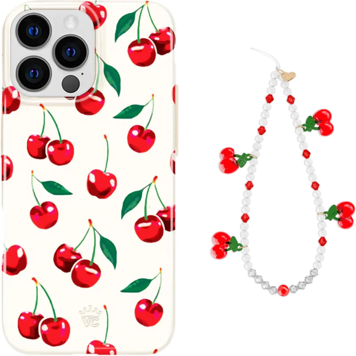 VELVET CAVIAR Phone Charm   iPhone 13 Pro Case (Bundle - Mon Cheri Cherry)