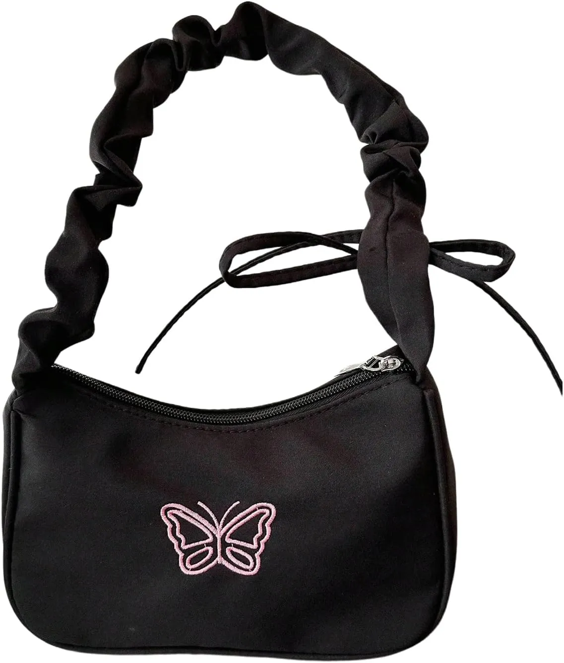 Verdusa Women's Metallic Top Handle Y2k Underarm Bag Zipper Shoulder Handbag