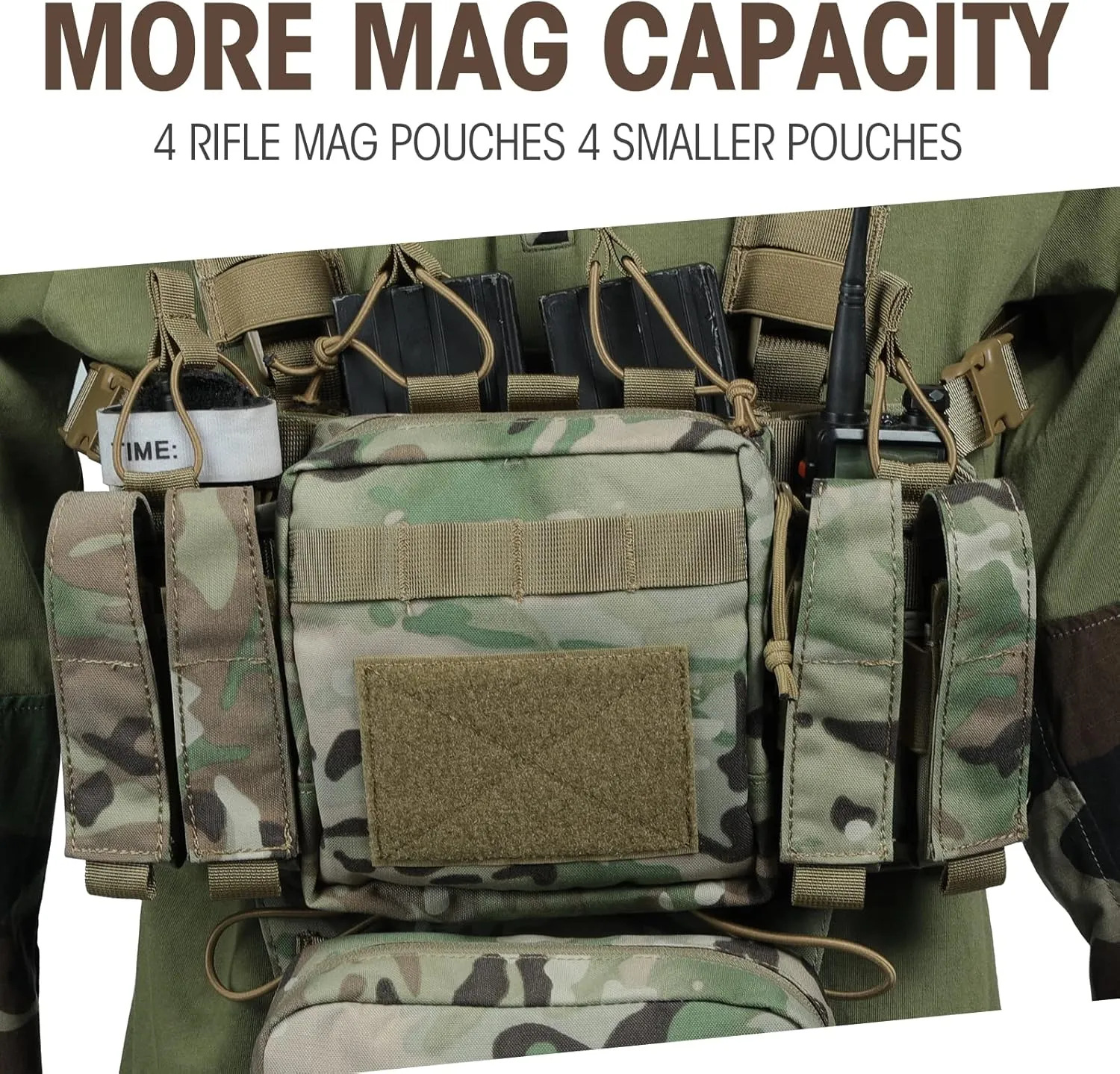 VISMIX Tactical Chest Rig, Adjustable&Detachable Molle Chest Rigs with Mag Pouch