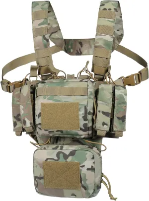 VISMIX Tactical Chest Rig, Adjustable&Detachable Molle Chest Rigs with Mag Pouch