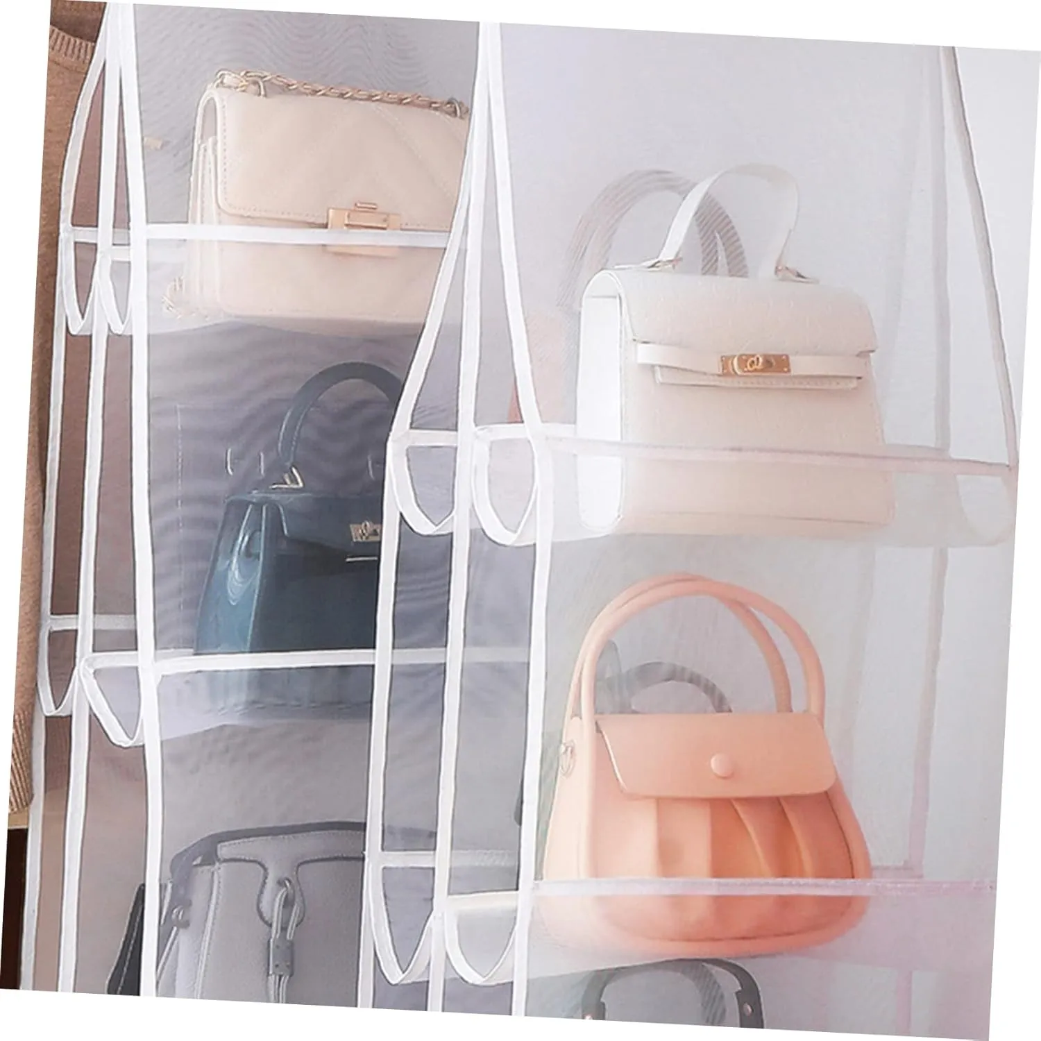 VOSAREA Design Handbags Organizer Door Hanging Bag Large Capacity Storage Bag Breathable Pouch