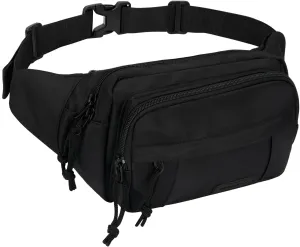 WATERFLY Fanny Pack Waist Packs: Crossbody Belt Bag Fanny Packs for Women Men with 5 Zipper Pockets Adjustable Strap Waist Bag Hip Pack for Traveling Cycling Running Hiking