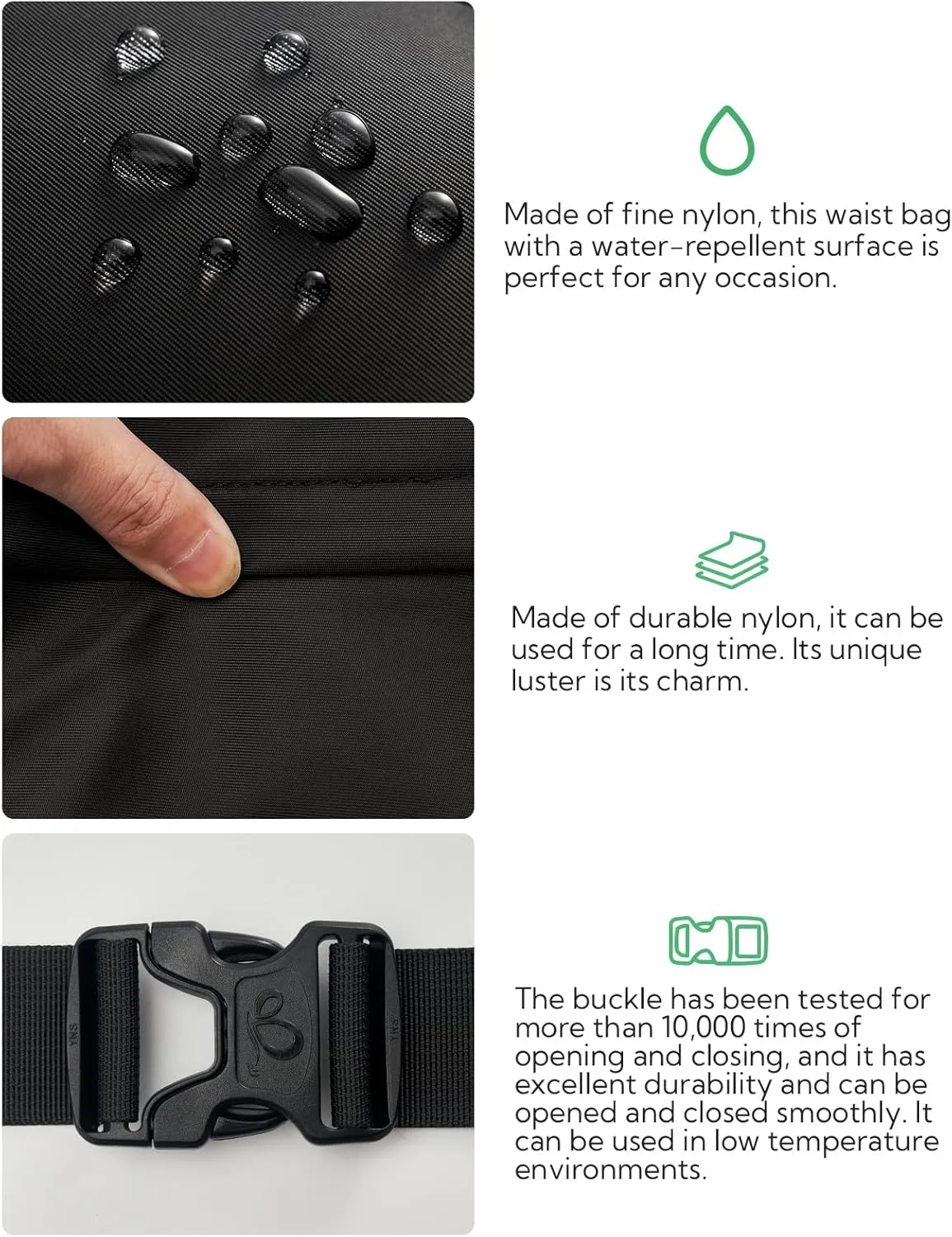 WATERFLY Fanny Pack Waist Packs: Crossbody Belt Bag Fanny Packs for Women Men with 5 Zipper Pockets Adjustable Strap Waist Bag Hip Pack for Traveling Cycling Running Hiking