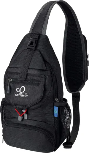 WATERFLY Packable Small Crossbody Sling Backpack Shoulder Chest Bag Daypack for Hiking Traveling