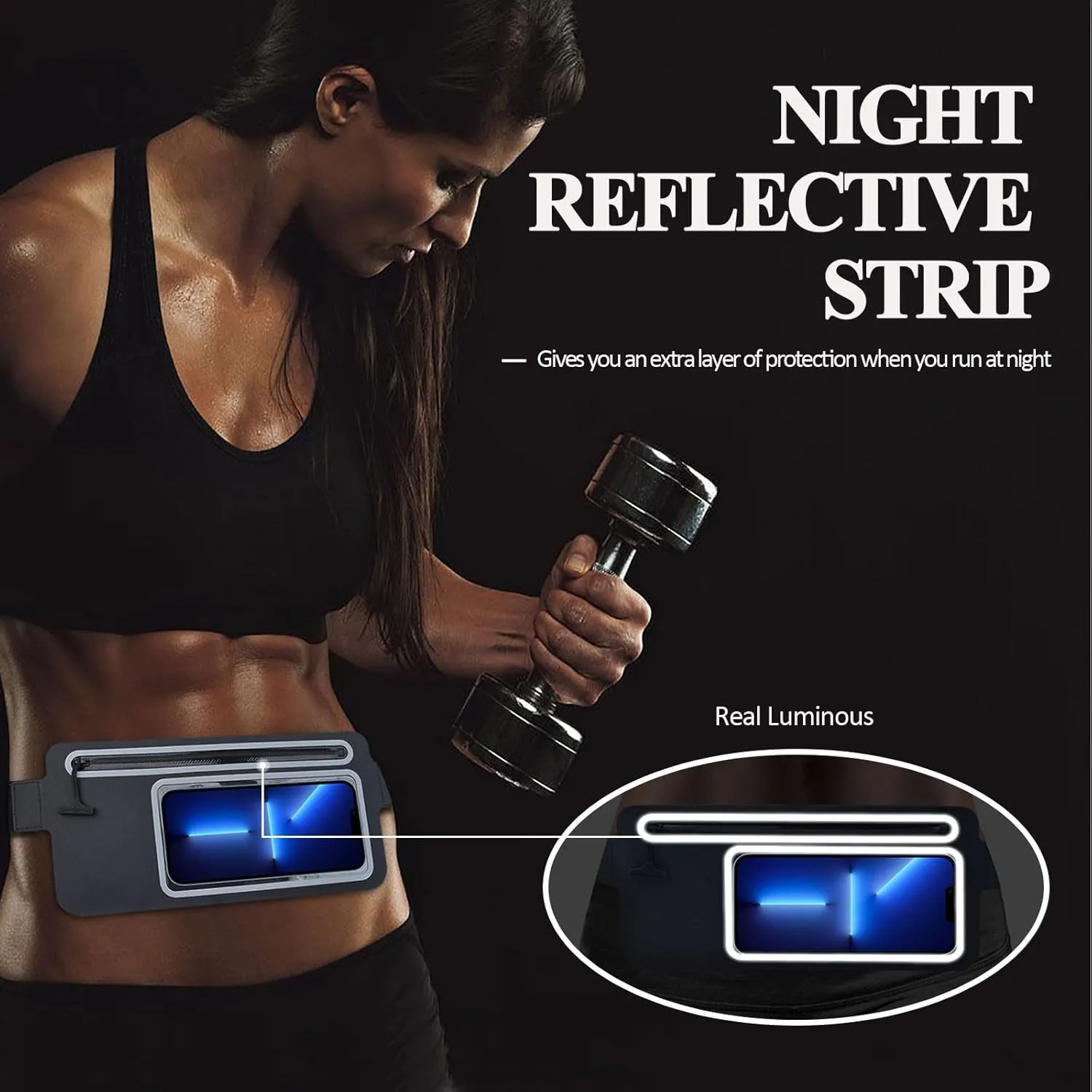 Waterproof Fanny Pack Women Men Running Belt Bag Everywhere Kids Phone Pouch Small,Slim Clear Crossbody Waist Bag for Travel GYM Hiking Waist Pack Kayaking Swimming Dry Bags Water Sport Black