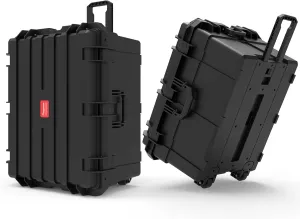 Waterproof Hard Case, 32 x 25 x 18 Inch,Equipment Roller Case with Wheels, with Customizable Foam for camera lenses Camcorder,Drone,electronic,tool, IP67,Shockproof, Inner 25.8" x19.25" x 15.15"