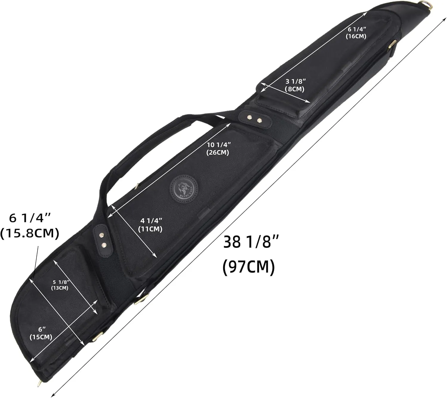 WAYNE'S DOG 52" 38" Soft Gun Case for Rifle & Shotgun, Canvas Leather Rifle Storage Bag with Lambs Wool Fully Protective