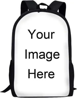 WELLFLYHOM Custom Backpack School Supplies for Teen Girls Boys Personalize Bookbag with Your Own Images/Family Photo/Name Design Schoolbag 16 Inch Bagpack Rucksack DIY Gifts for Your Child