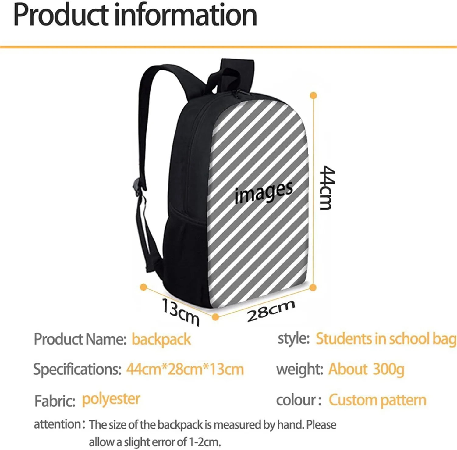 WELLFLYHOM Custom Backpack School Supplies for Teen Girls Boys Personalize Bookbag with Your Own Images/Family Photo/Name Design Schoolbag 16 Inch Bagpack Rucksack DIY Gifts for Your Child