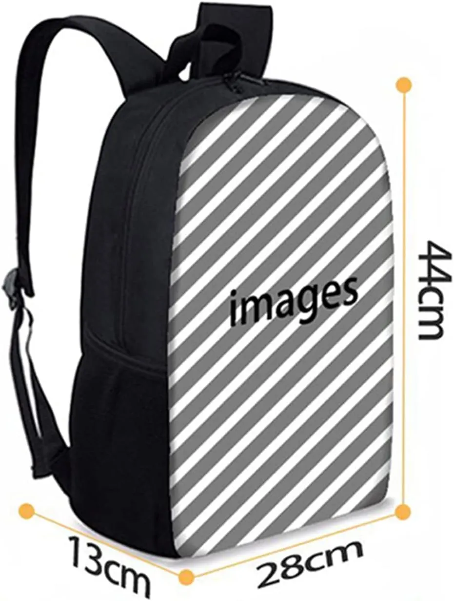 WELLFLYHOM Custom Backpack School Supplies for Teen Girls Boys Personalize Bookbag with Your Own Images/Family Photo/Name Design Schoolbag 16 Inch Bagpack Rucksack DIY Gifts for Your Child