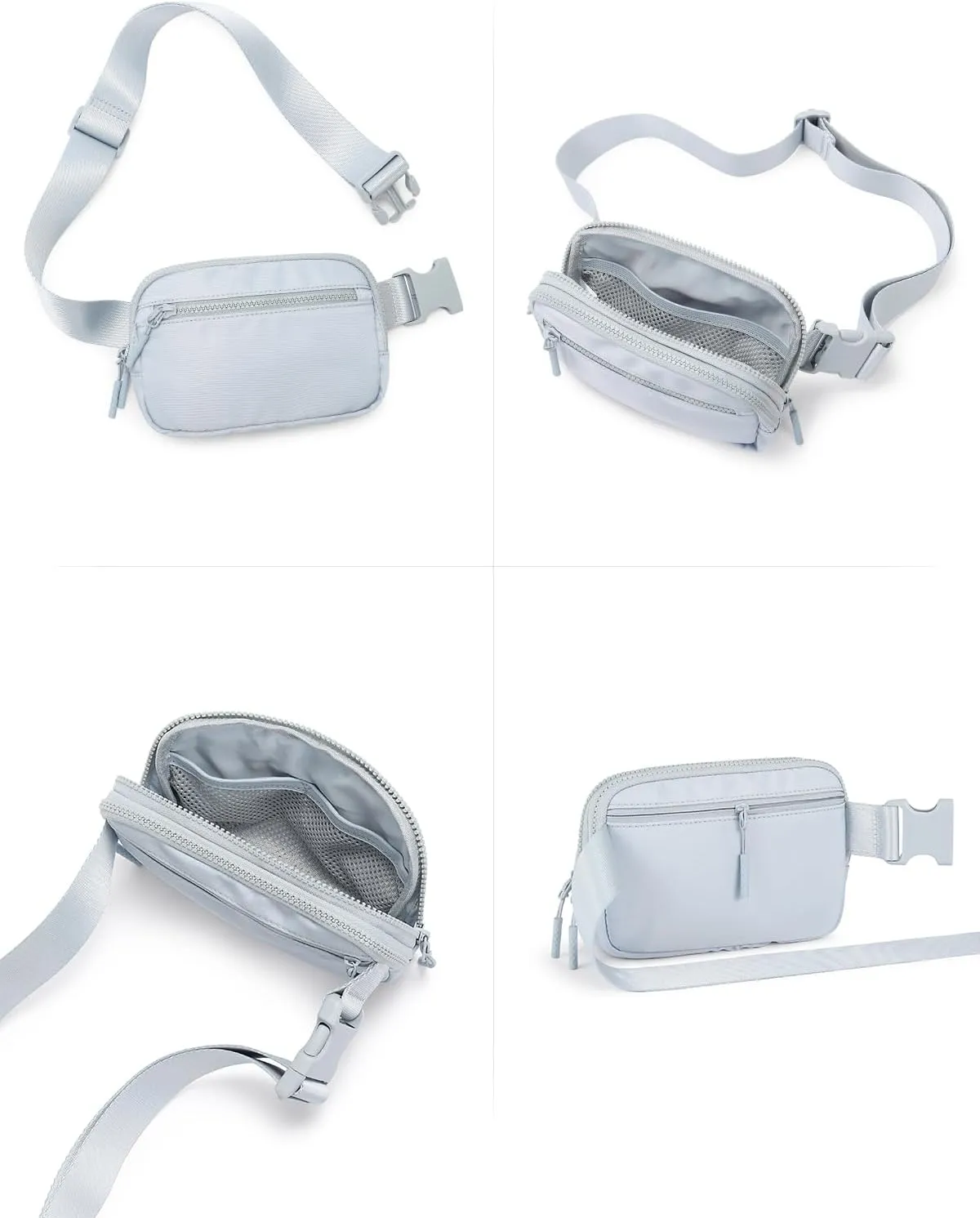 WESTBRONCO Fanny Packs for Women Men, Belt Bag with 4 Zipper Pockets, Fashion Waist Packs, Lightweight Crossbody Bags with Adjustable Strap for Workout/Running/Hiking
