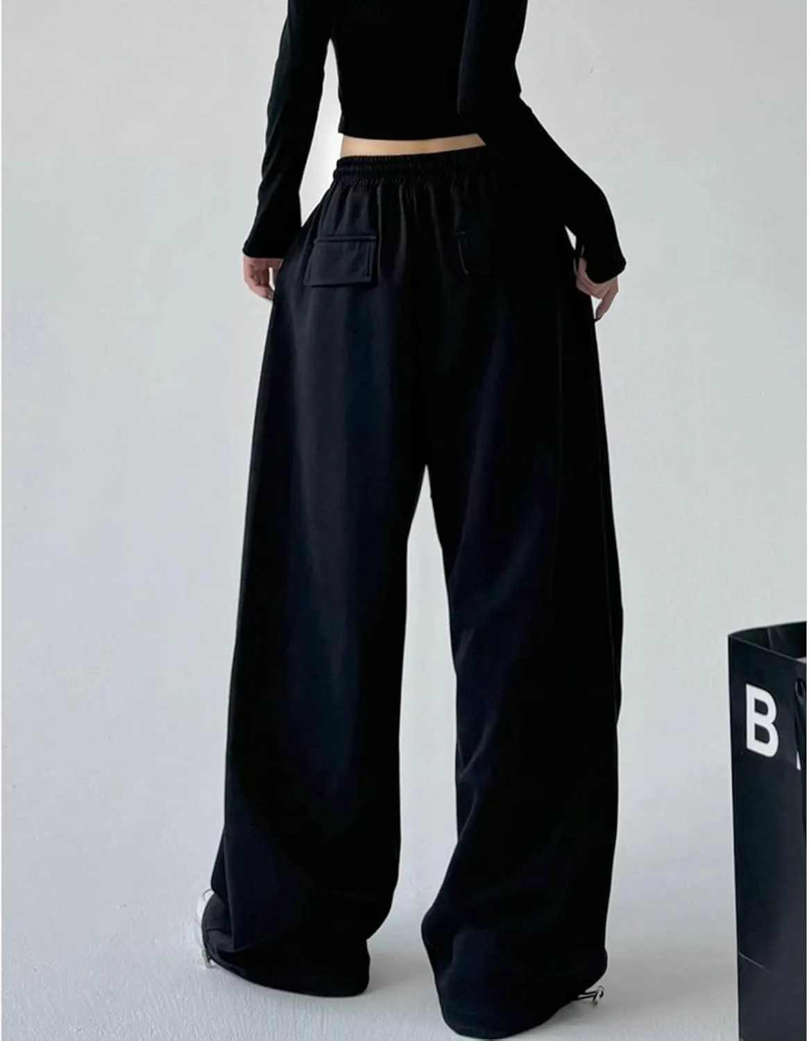 Wide Leg Sweatpants for Women Men Baggy Casual Drawstring Sweat Pants Trendy Athletic Grunge Clothes