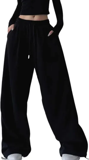 Wide Leg Sweatpants for Women Men Baggy Casual Drawstring Sweat Pants Trendy Athletic Grunge Clothes