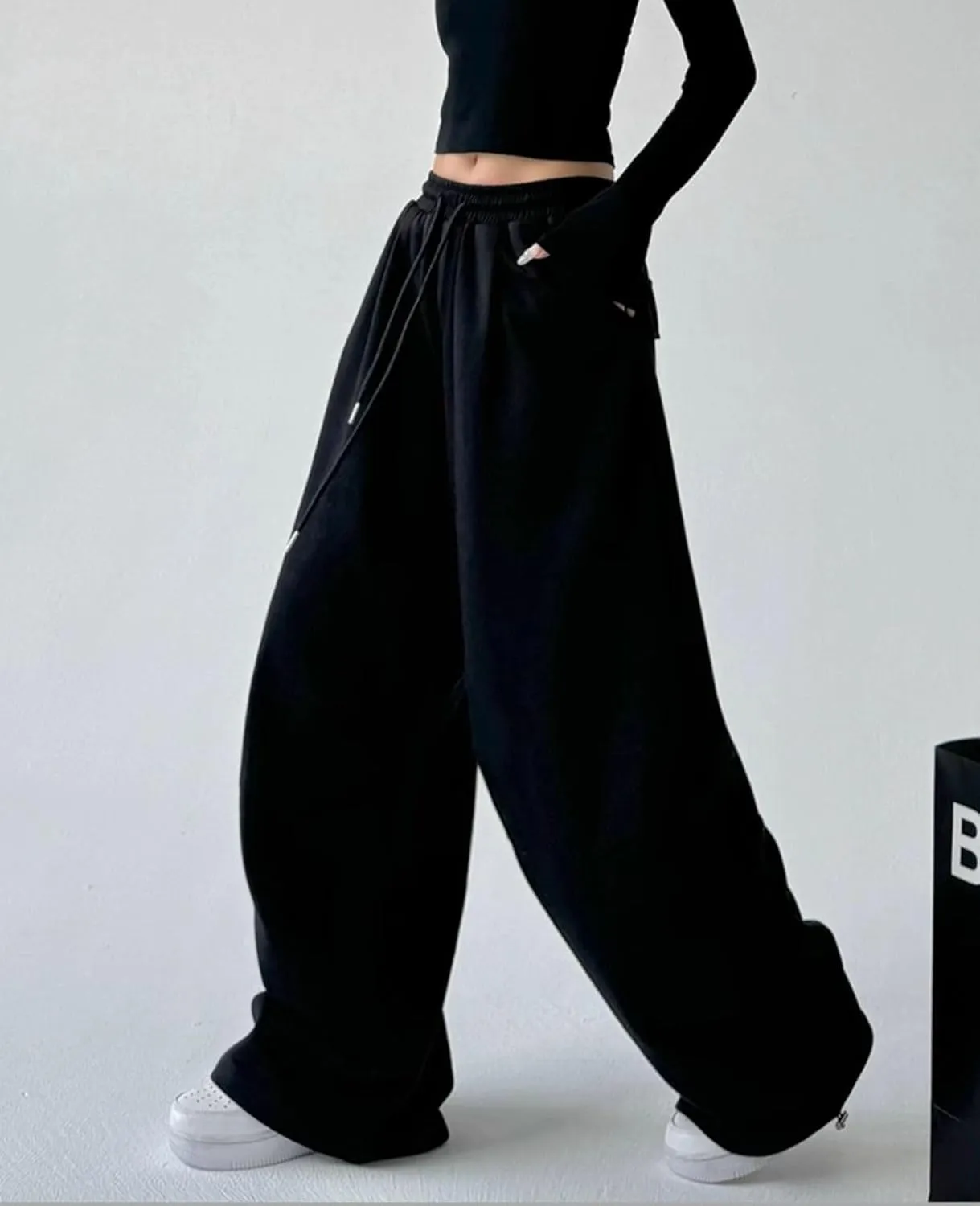 Wide Leg Sweatpants for Women Men Baggy Casual Drawstring Sweat Pants Trendy Athletic Grunge Clothes